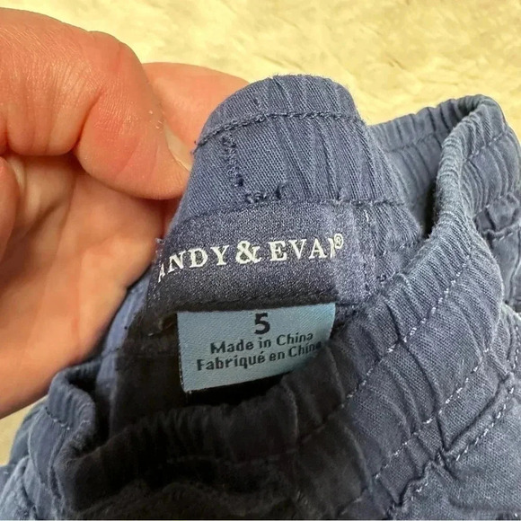 Andy & Evan Pants Tie Elastic Waist  Blue Size 5 - Picture 6 of 16